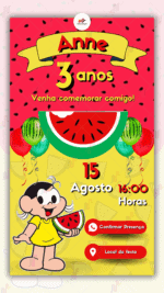 Convite Interativo Magali Turma da Monica