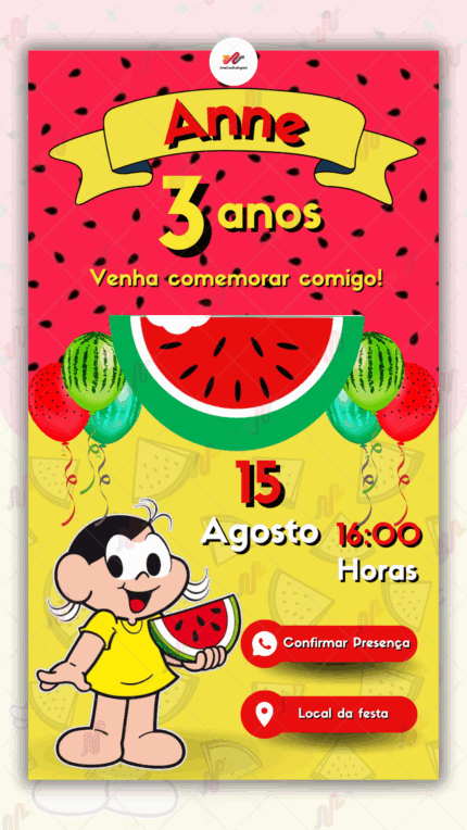 Convite Interativo Magali Turma da Monica