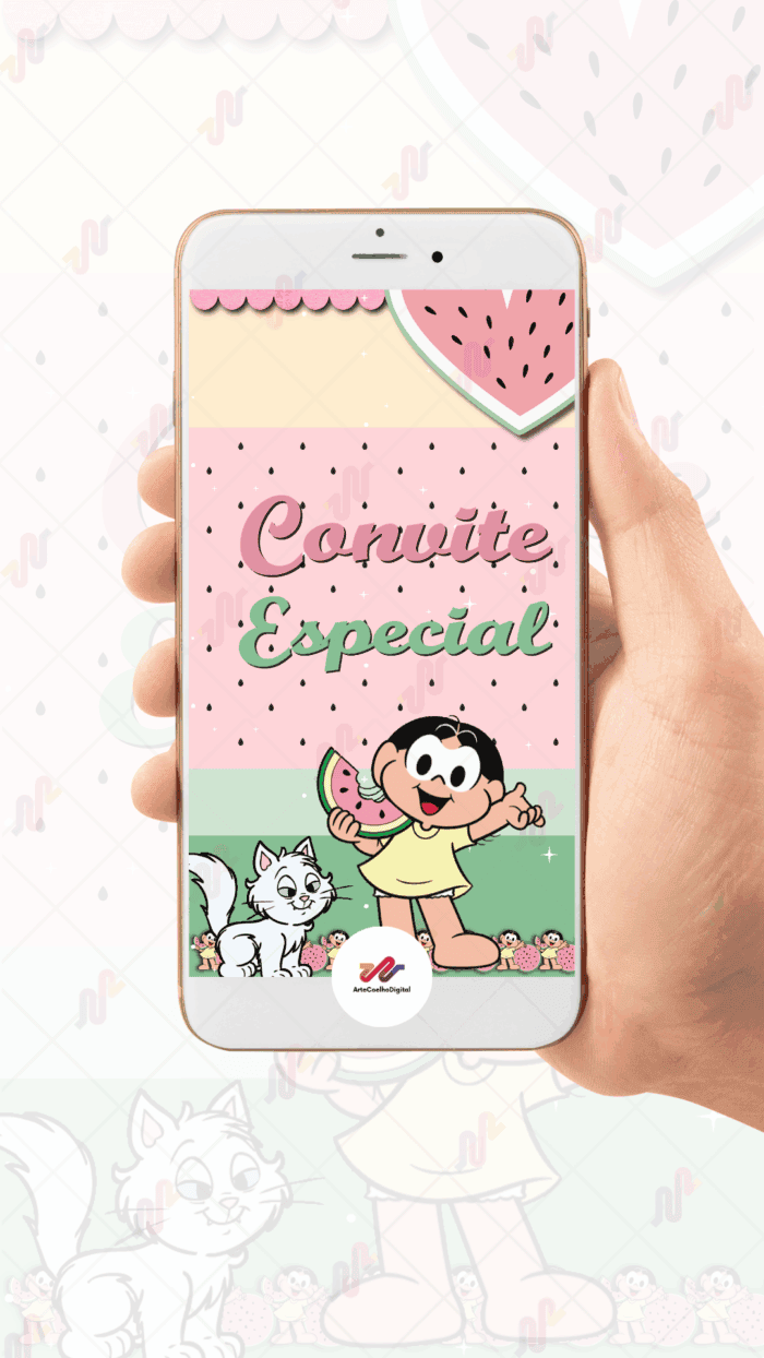 Convite Animado Magali Candy Turma da Monica - Imagem 2