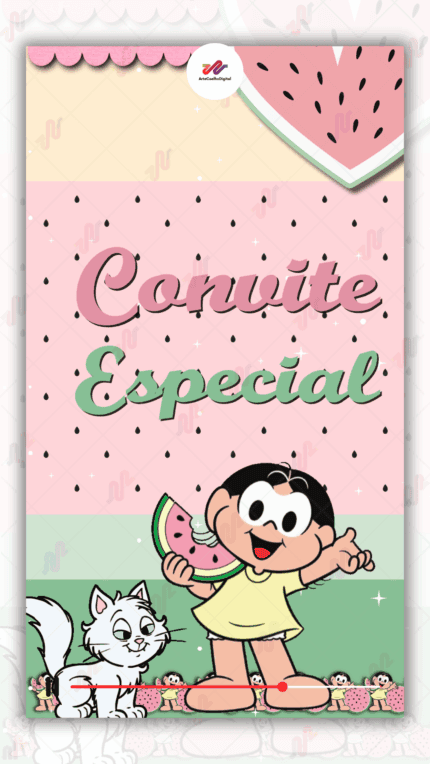 Convite Animado Magali Candy Turma da Monica