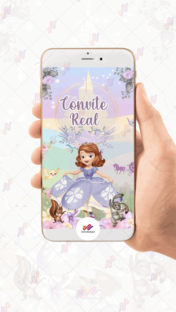 Convite Animado Princesa Sofia - Imagem 2