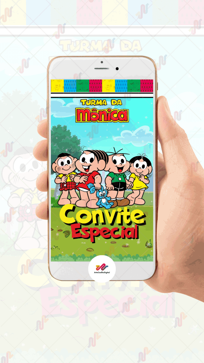 Convite Animado Turma da Monica - Imagem 2