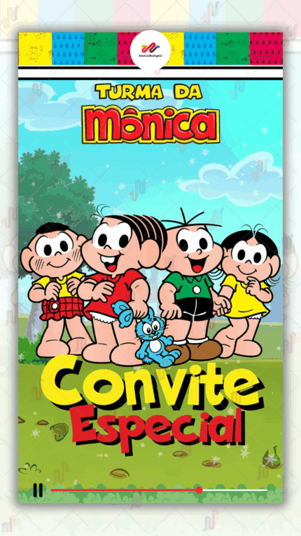 Convite Animado Turma da Monica