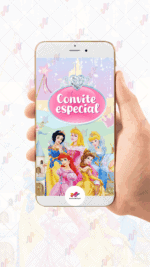 Convite Animado Princesas Disney - Imagem 2