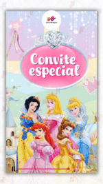 Convite Animado Princesas Disney