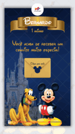 Convite Interativo gold Plus Mickey