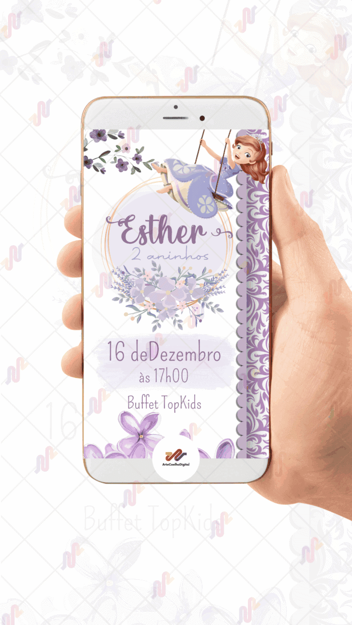 Convite digital Princesa Sofia - Imagem 2