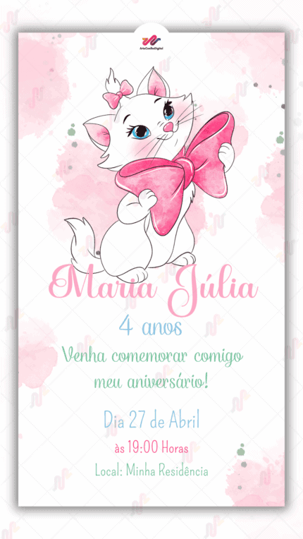 Convite digital Gata Marie