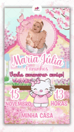 Convite Digital Hello Kitty