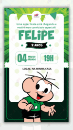 Convite Digital Cebolinha Turma da Monica