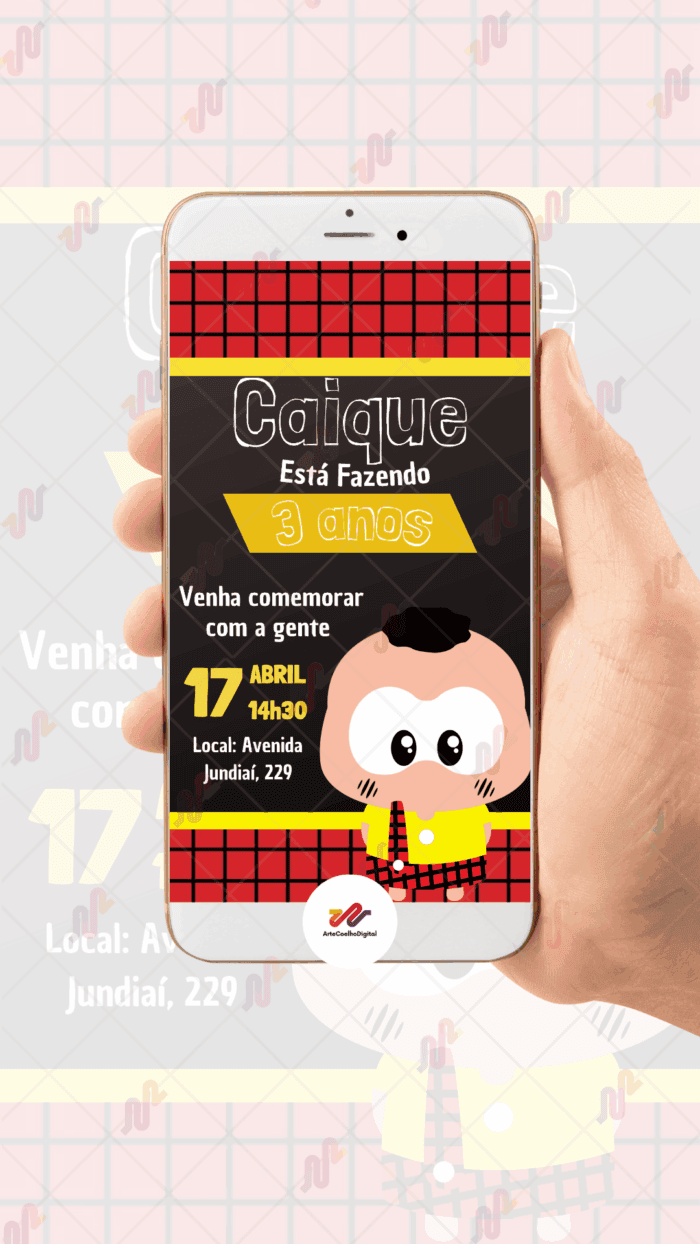 Convite Digital Cascão - Turma da Monica toy - Imagem 2