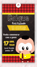 Convite Digital Cascão - Turma da Monica toy