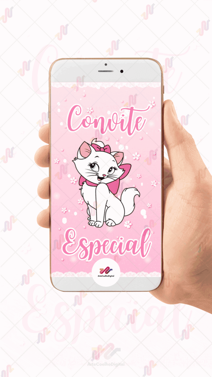 Convite Animado Plus Gata Marie - Imagem 2