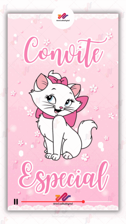 Convite Animado Plus Gata Marie