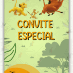 Convite Animado Plus Rei leão