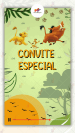 Convite Animado Plus Rei leão