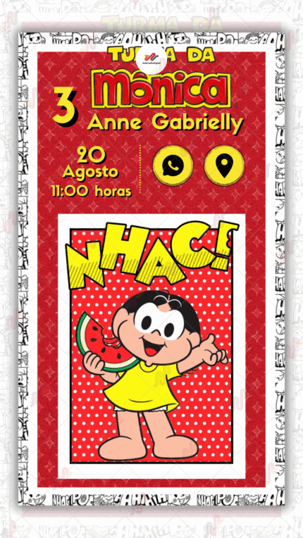 Convite Interativo Magali Turma da Monica