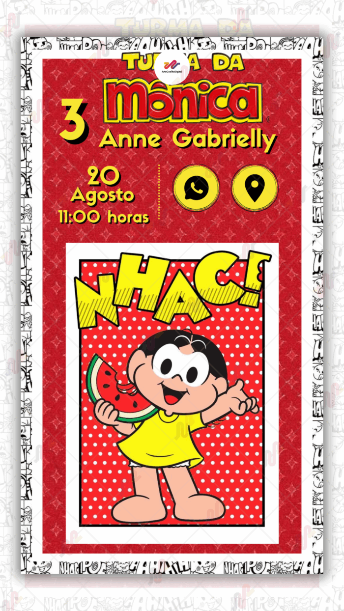 Convite Interativo Magali Turma da Monica - Imagem 1