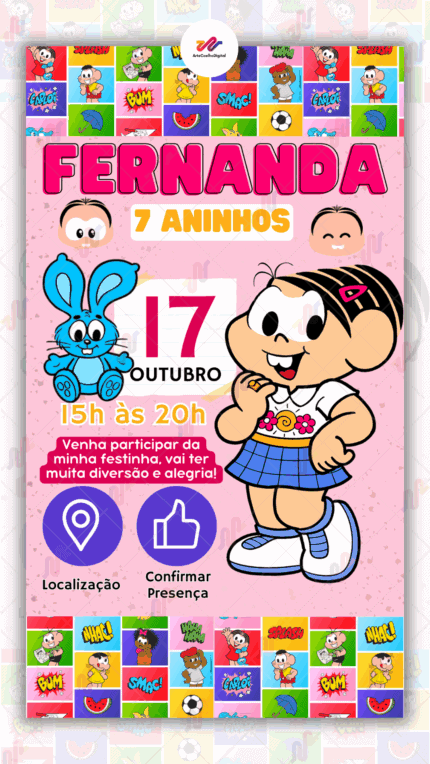 Convite Interativo Turma da Monica