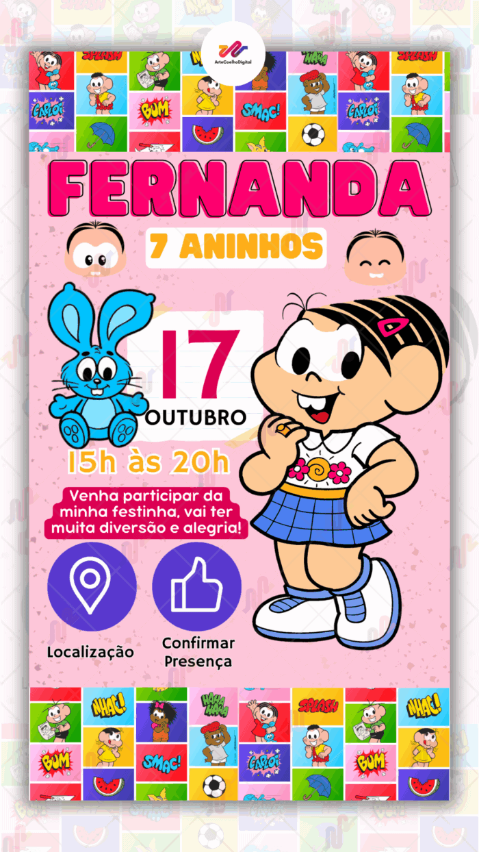 Convite Interativo Turma da Monica - Imagem 1