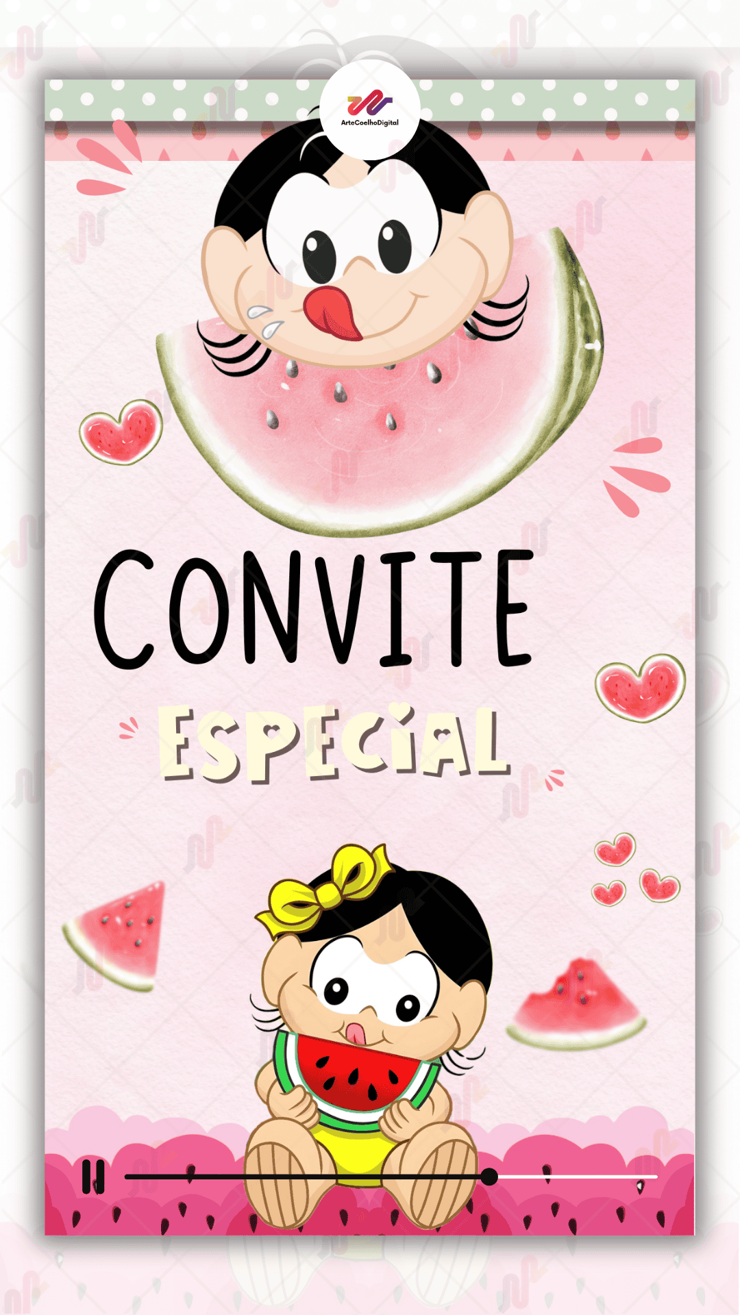 Convite Animado Magali Candy Turma da Monica