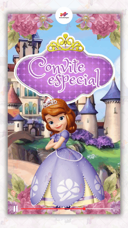 Convite Animado Princesa Sofia
