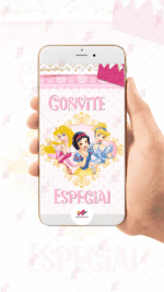 Convite Animado Princesas Disney - Imagem 2