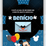 Convite Interativo gold Mickey
