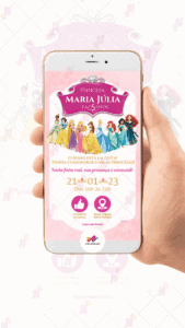Convite Interativo Princesas Disney - Imagem 2