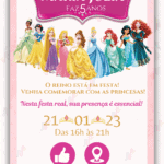 Convite Interativo Princesas Disney