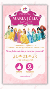 Convite Interativo Princesas Disney