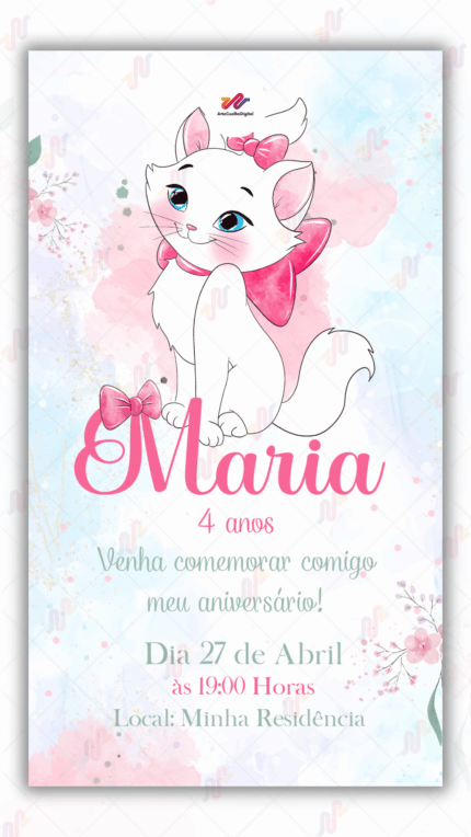 Convite digital Gata Marie