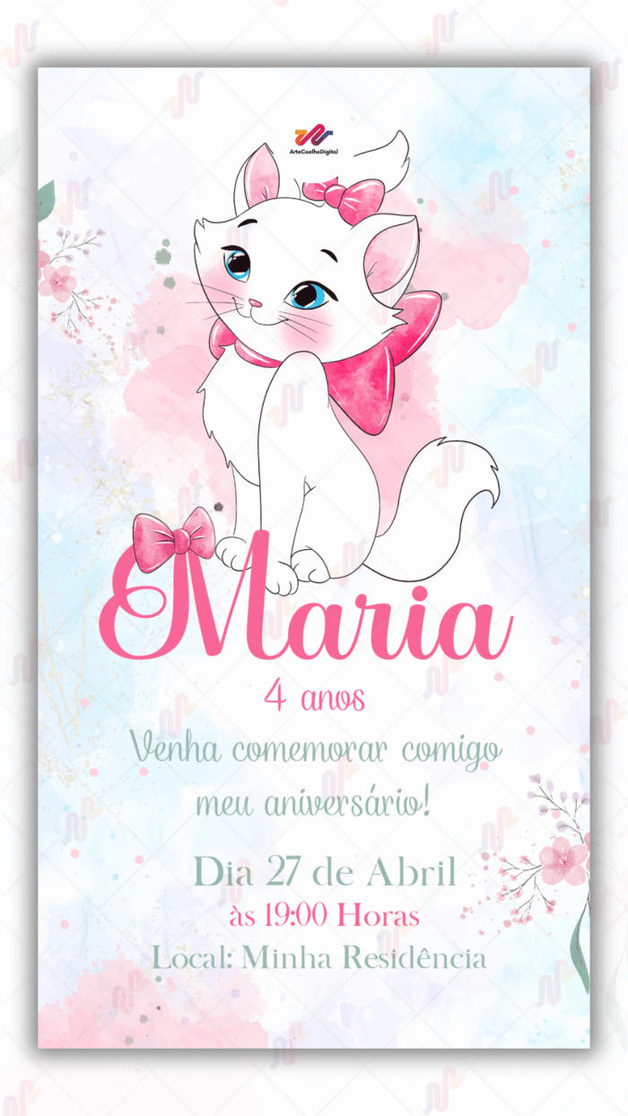 Convite digital Gata Marie - Imagem 1