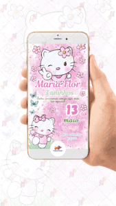 Convite Digital Hello Kitty - Imagem 2