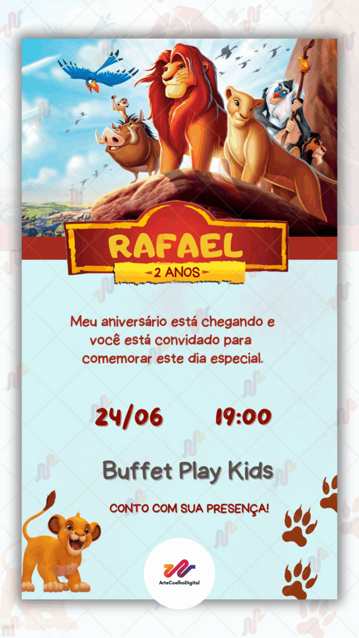 Convite digital Rei Leão - Imagem 1