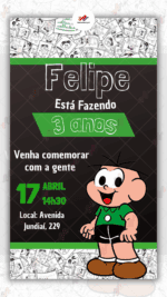 Convite Digital Cebolinha Turma da Monica