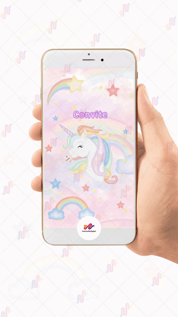 Convite Animado Plus Unicórnio - Imagem 2