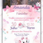 Convite Animado Simples Gata Marie
