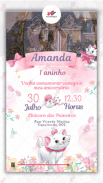 Convite Animado Simples Gata Marie