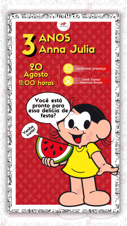Convite Interativo Magali Turma da Monica