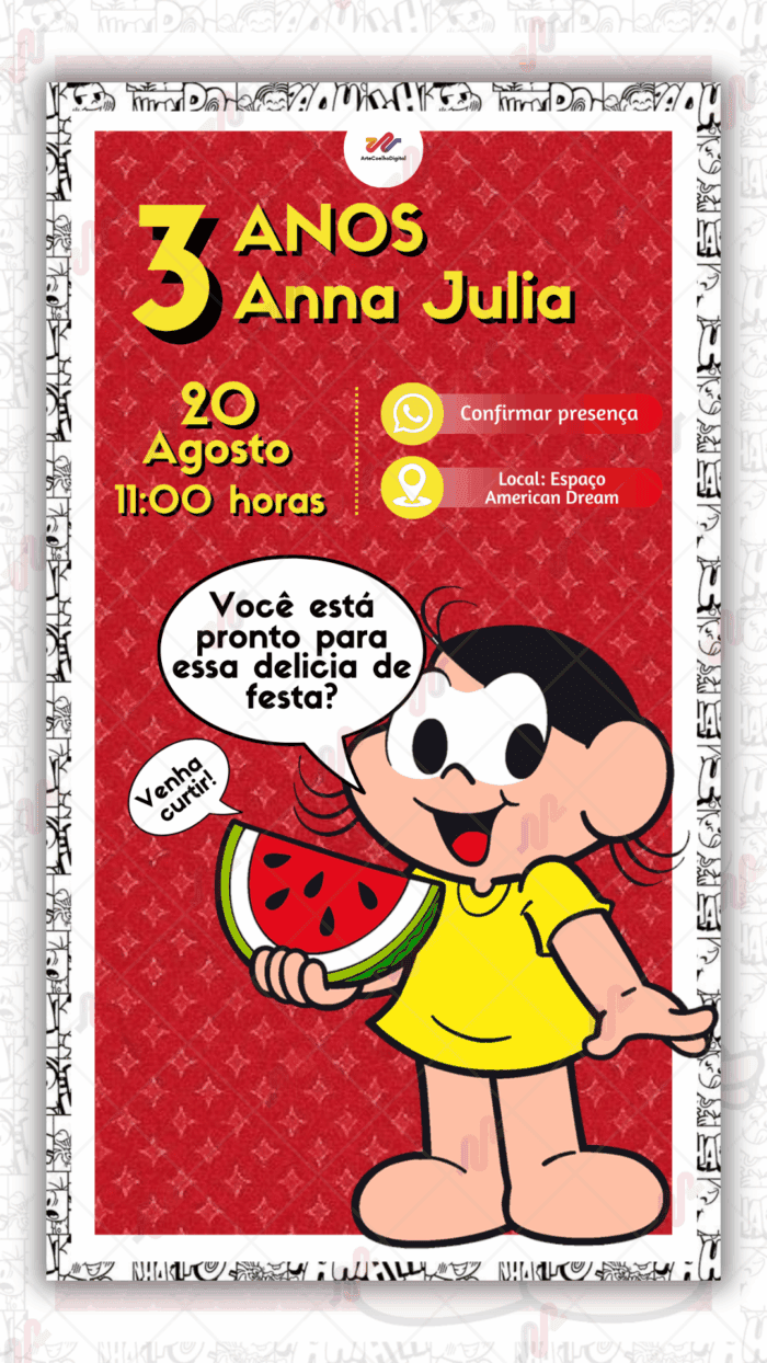 Convite Interativo Magali Turma da Monica - Imagem 1