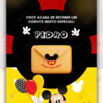 Convite Interativo gold Mickey