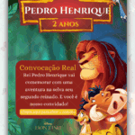 Convite Interativo Gold Plus Rei leão