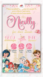 Convite Interativo Princesas Disney