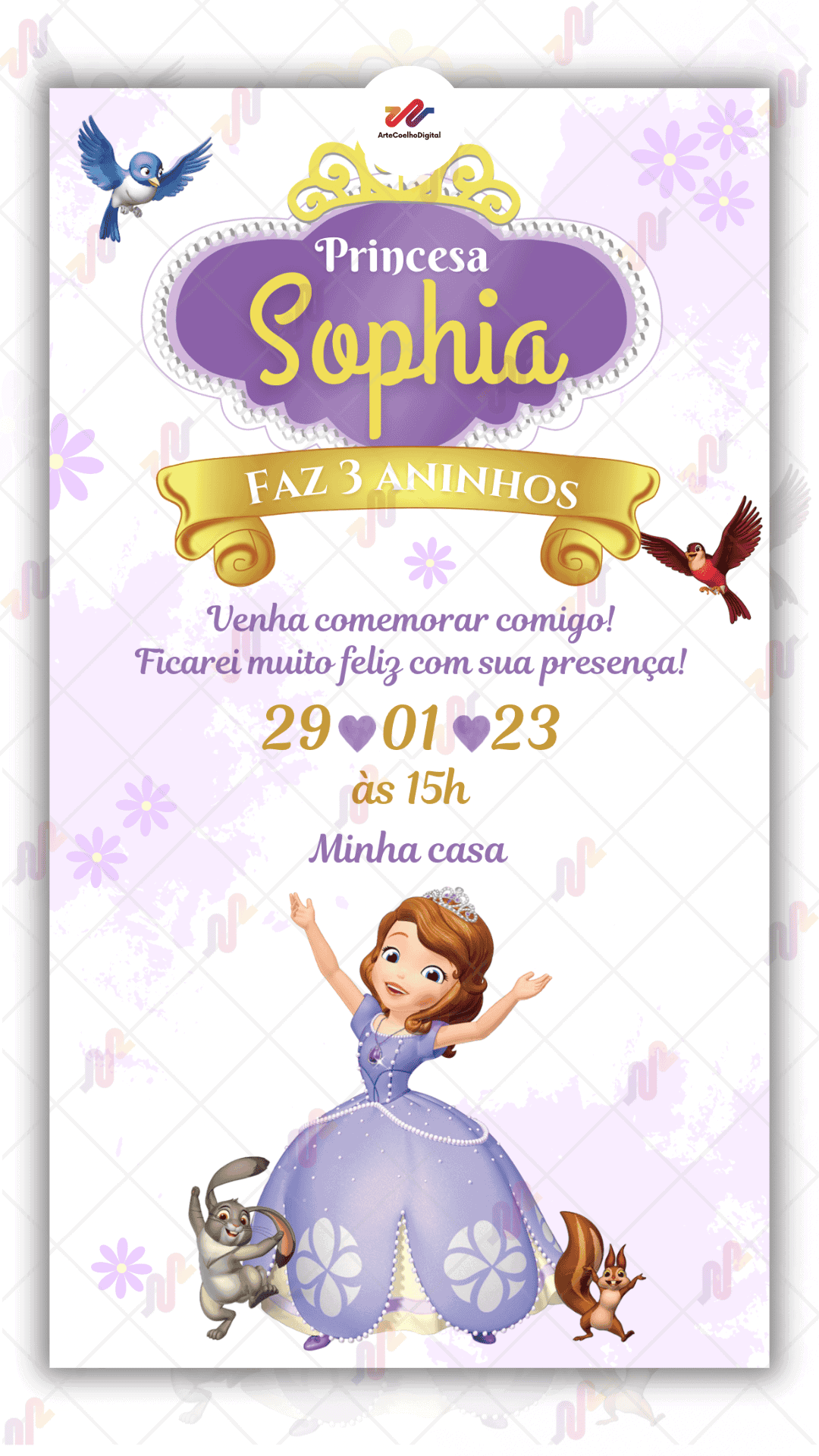 Convite digital Princesa Sofia
