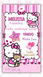 Convite Digital Hello Kitty