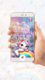 Convite Animado Plus Unicórnio - Imagem 2
