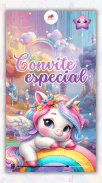 Convite Animado Plus Unicórnio