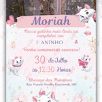 Convite Animado Simples Gata Marie