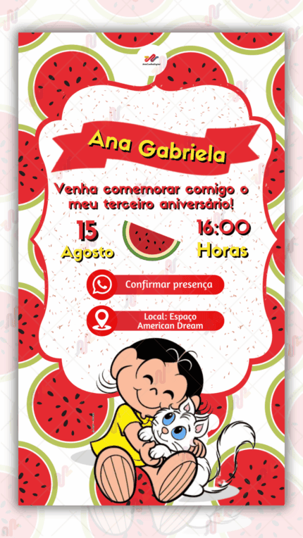 Convite Interativo Magali Turma da Monica